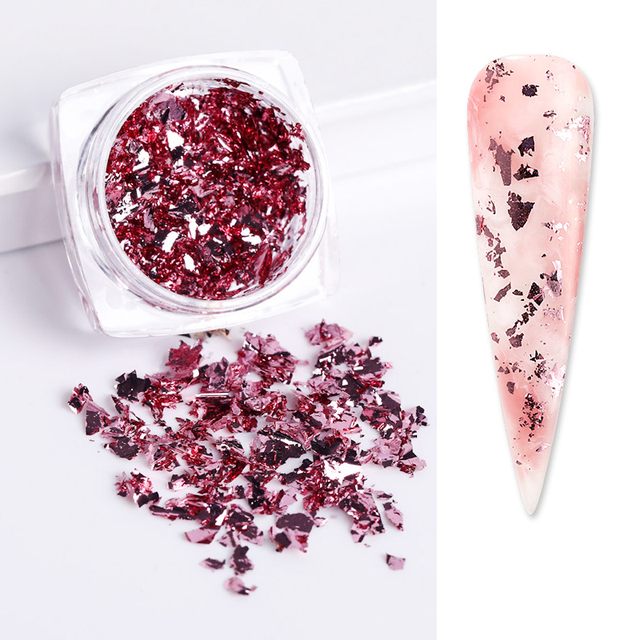 Foil Sequins For Nails Gold Silver Irregular Glitter Flakes Mirror Chrome Powder Manicuring Winter Decorations