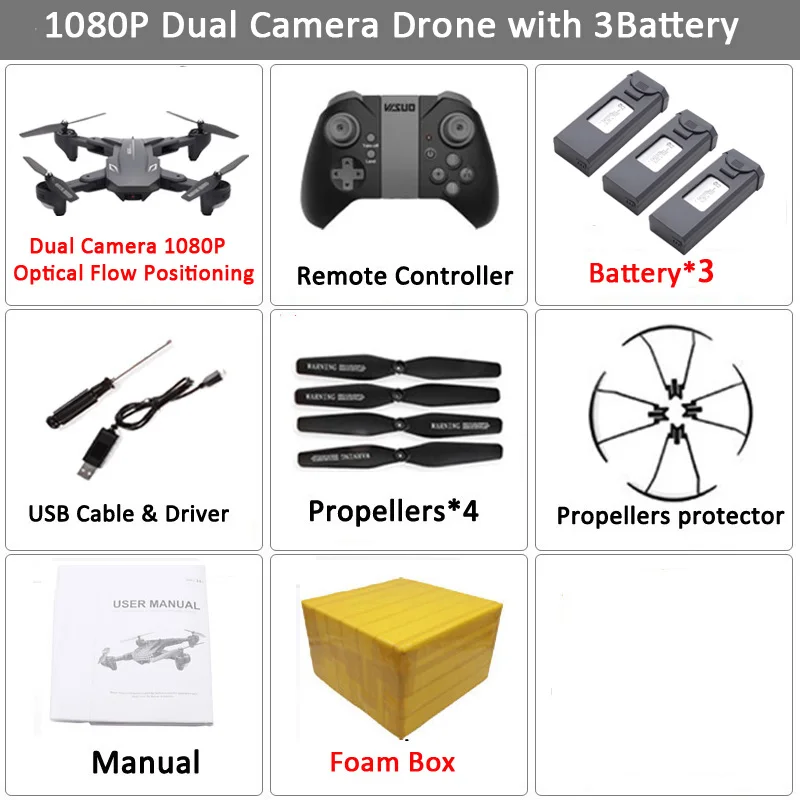 Visuo XS816 оптический Радиоуправляемый квадрокоптер с двойной камерой 1080p Wifi FPV Дрон с управлением жестами Дрон Vs XS809HW XS809S - Цвет: Set3 1080P 3BAT FB