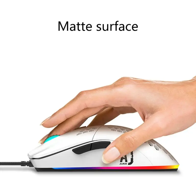 Aj390 leve com fio mouse oco para