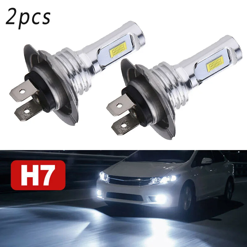 

2pcs H7 DC 12-24V Car CSP LED Light Headlight Conversion Kit 3570 Lamp Bead High Low Beam 55W 8000LM 6000K Car LED Headlight