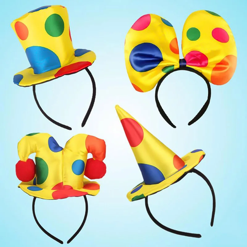 

Cute Novelty Clown Hat Headband For Kids Adults Headwear Party Cosplay Costume Dress Up Props Halloween