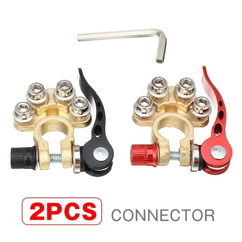 

2pcs Quick Disconnect Car Battery Main Cable Post Terminal Shut-off Connectors For Boat Race Auto UTV Tractor Truck Accessories
