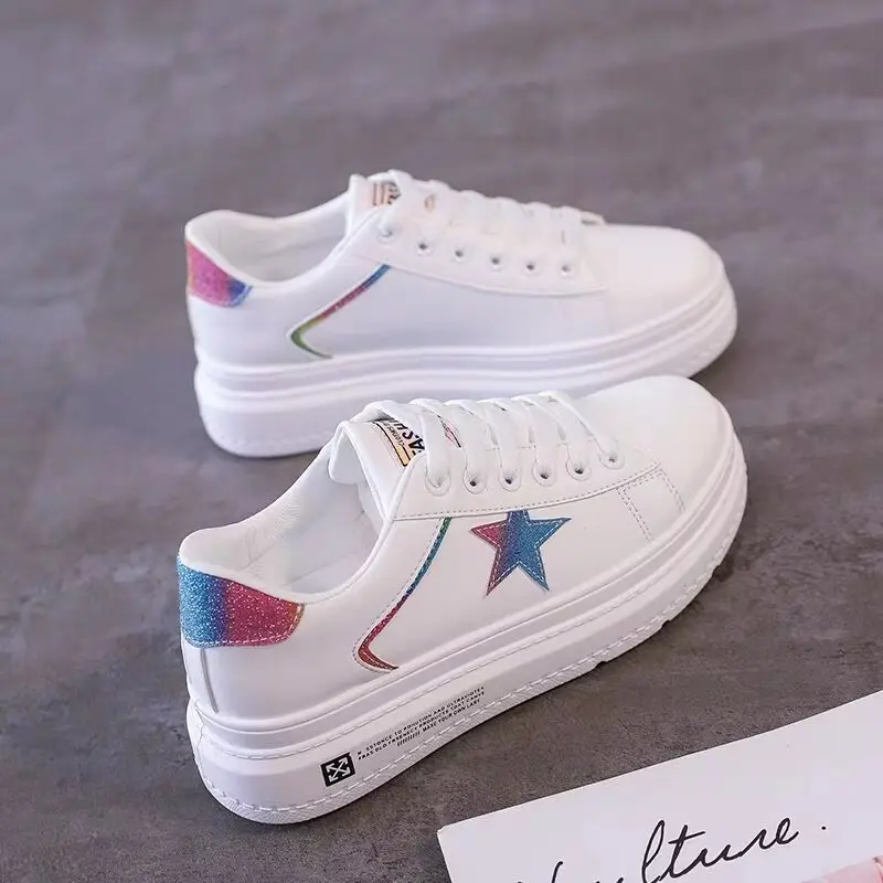 

Thick Bottomed White Shoes Women's 2019 Autumn New Style Students Flat Versatile Breathable Casual Sports Shoes Veneer Platform