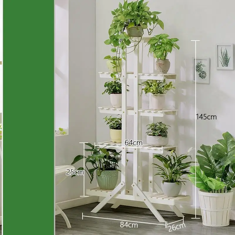 Version C Escalera Decorativa Madera Repisa Para Plantas для гостиной, напольная стойка, стойка для балкона, Цветочная полка для растений - Цвет: Version C