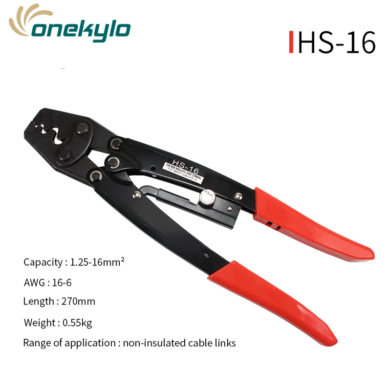 hs-16 Crimper Tools Copper Tinned Splice Crimp 22-10 AWG Terminal Sleeve Connectors 10mm Cable Heat Shrink Tube Sleeving Kits 6