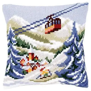 

Snow Pattern Latch Hook Kit DIY Pillowcase Making Package Pillow Latch Hook Rug Handmade Needlework Supply