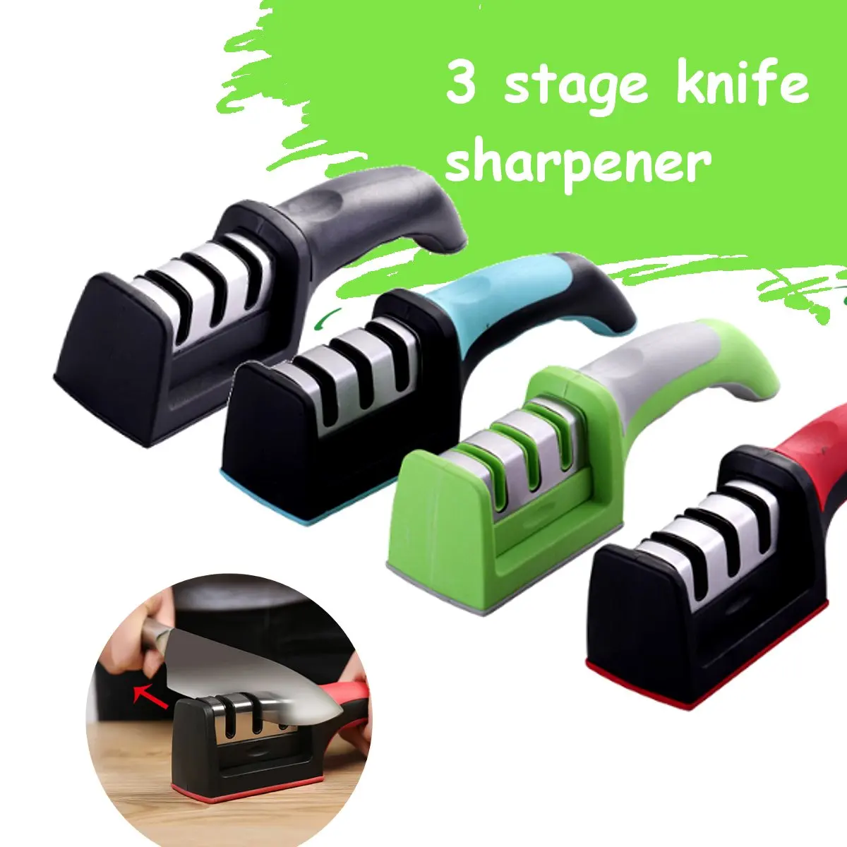 3 s Knife Sharpener Professional Kitchen Sharpening Stone Grinder