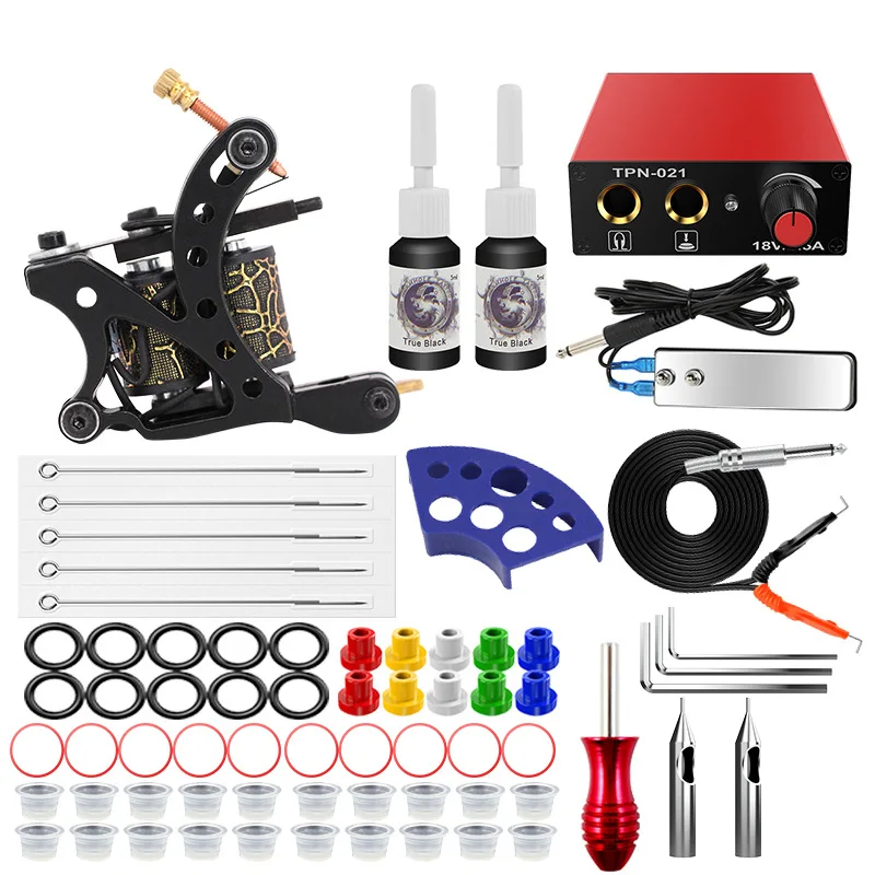 

Tattoo set small configuration full set of tattoo equipment single machine two-color tattoo machine set permanent makeup