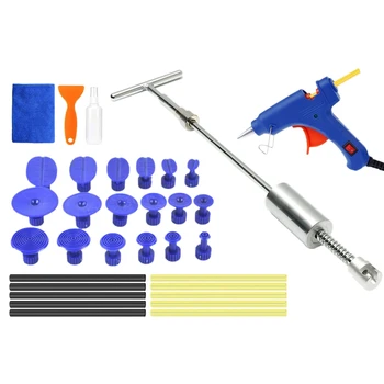 

33 Pcs Slide Puller Auto Dent Tools Car Body Paintless Dent Removal Hail Tools Kit