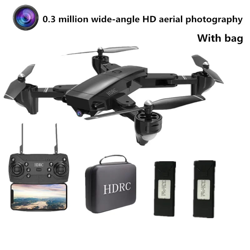 0.3MP-2BT-Bag Радиоуправляемый Дрон с 0.3MP/5MP 1080P широкоугольный wifi FPV HD камера в режиме реального времени с воздушным пультом дистанционного управления летательный аппарат Вертолет модель игрушки - Цвет: 0.3MP-2BT-Bag