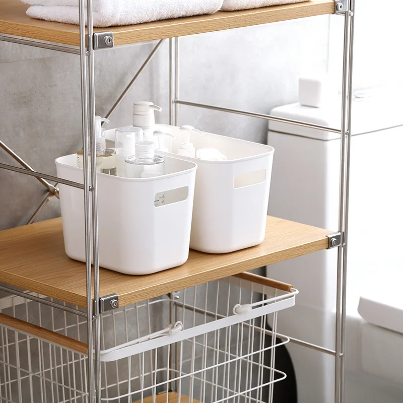 

2pcs Plastic Toy Storage Baskets Makeup Organizer For Things Snacks Fruit Small Basket Loundry Baskets To Organize Containers