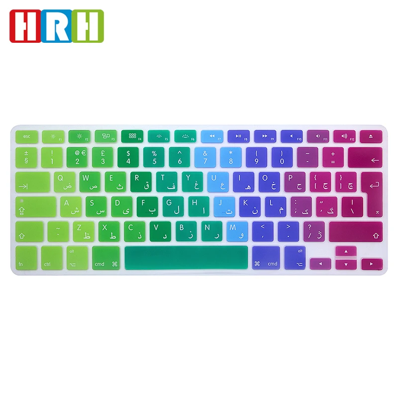 

Arabic Letter UK EU Rainbow Silicone Keyboard Cover Skin Protector Protective Film for Apple MacBook Pro Retina Air 13 15 17