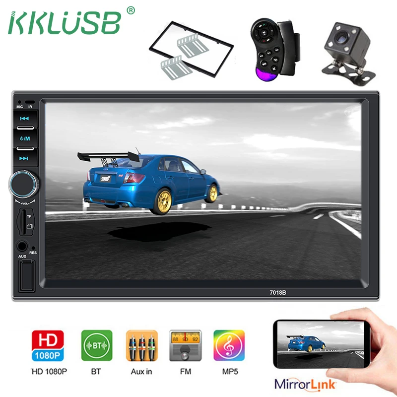 2din автомобильное радио 7 &quotHD Сенсорное Зеркало Ссылка автоаудио мультимедийный