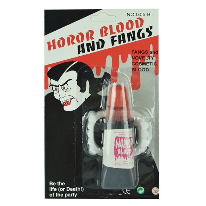 

Halloween Supplies Fake Blood Plasma Horror Vampire Denture Christmas Ghost Festival Props