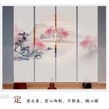 Современный китайский стиль рулон тенты 10 li peach blossom гостиная экран с разделением спальни тени