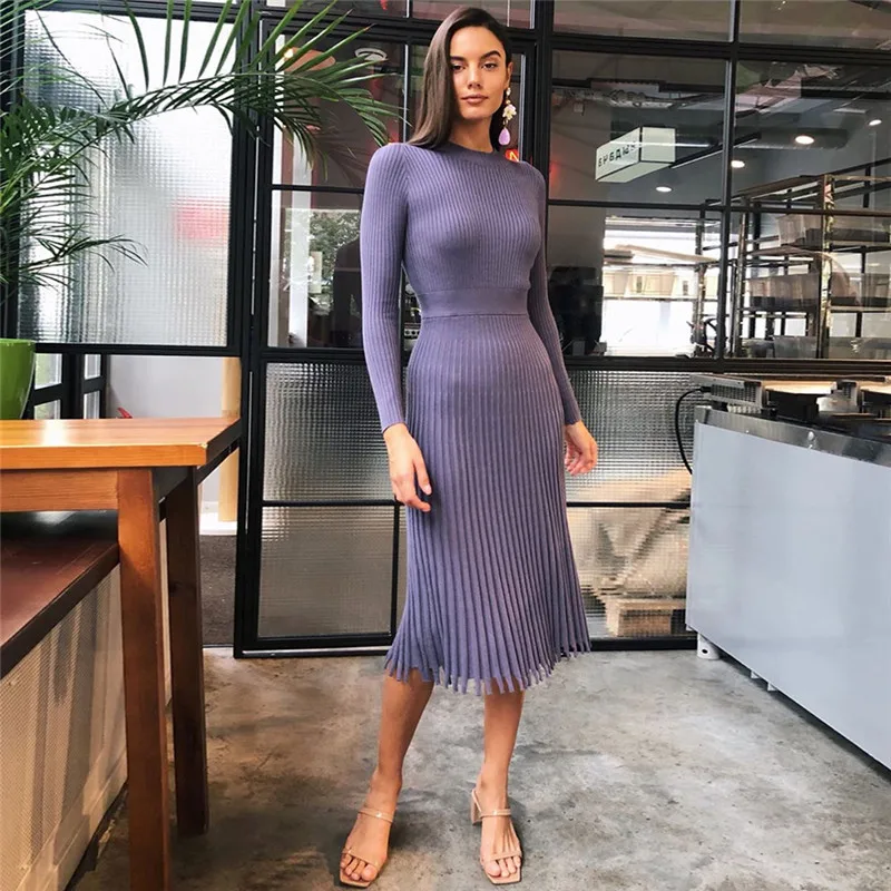 pleated sweater dress21