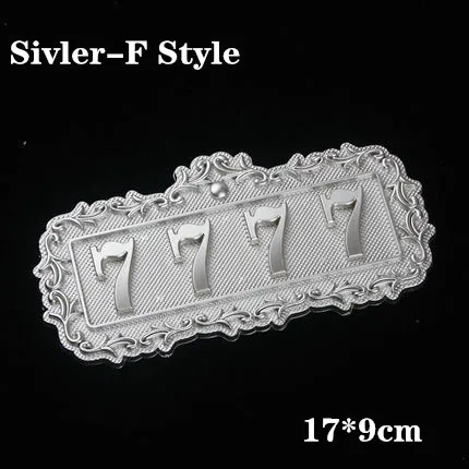 Silver F Style ABS имитация металла бронзовая античная медь номер дома на заказ знак номер двери стикер для двери отеля квартира вилла - Цвет: Silver F Style