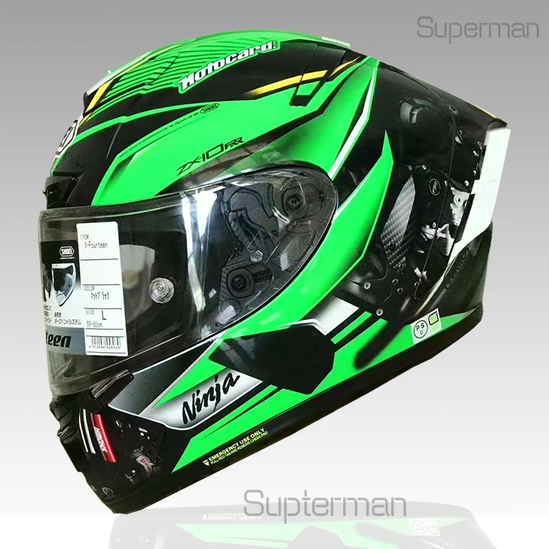Casco moto integrale X14 KAWAZX-10RR casco verde equitazione Motocross casco  moto da corsa - AliExpress Apparel Accessories