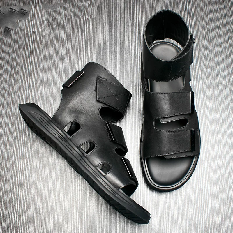 Roman sandals men summer cowhide comfortable breathable fashion comfortable shoes outdoor anti-skid casual Shoes men beach