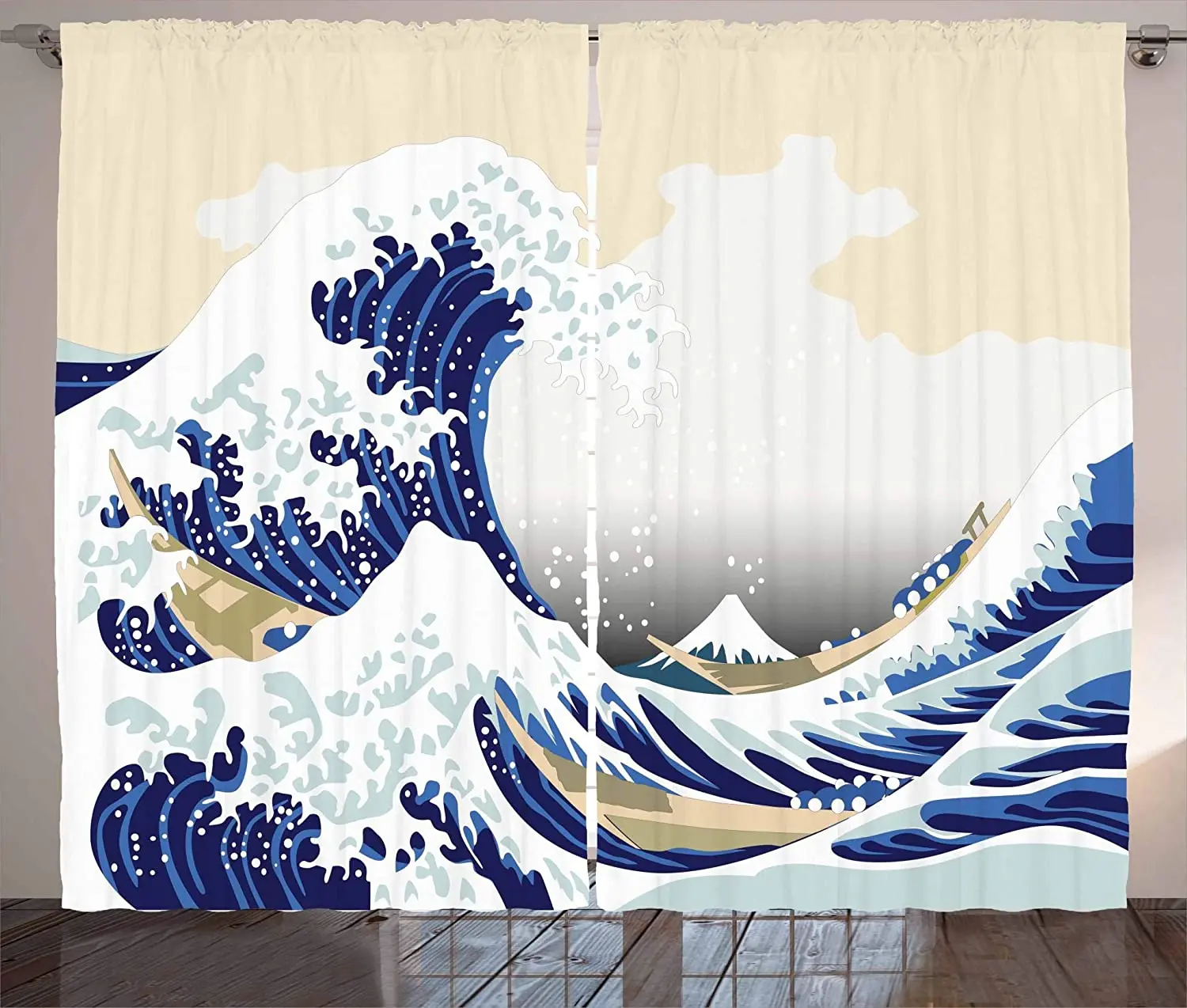 Волнистые шторы с узором Hokusai японские Украшенные укийой стиль восточных эскизов