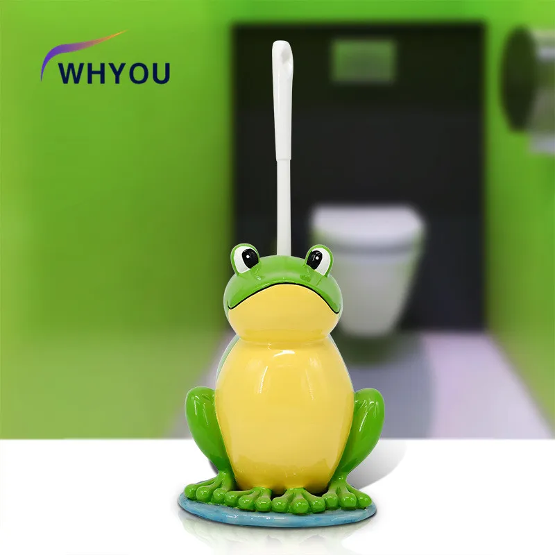 

WHYOU Resin Toilet Brush Set Lucky Frog Creative Catoon Bathroom Cleaning Decoration Wedding Gift Free Shipping