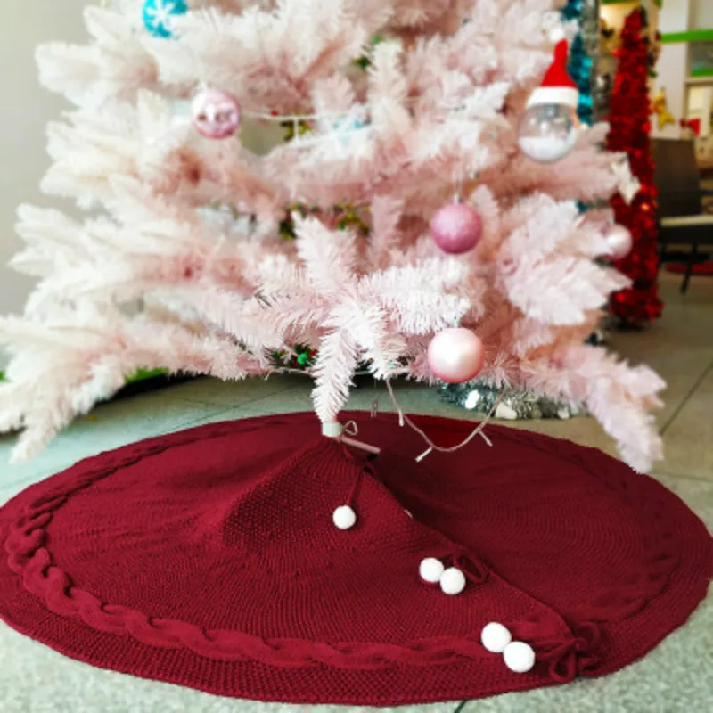 

1pc High Grade Knitting Christmas Tree Skirts Tree Foot Carpet Mat Christmas Decoration for Home Natal Tree New Year Rug Decor