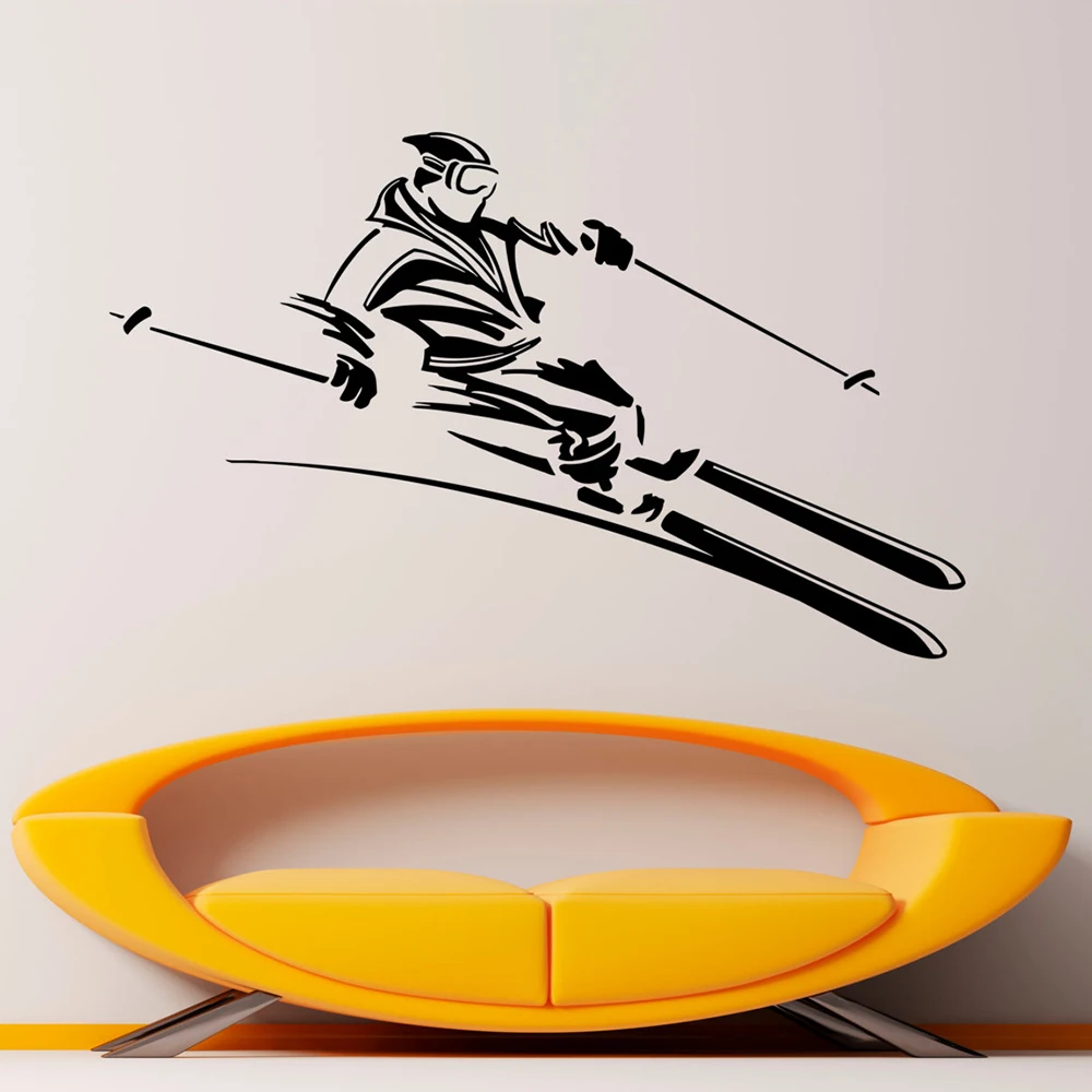 Extreme Winter Sport Wall Decal Skiing Skier Speed Vinyl Sticker Decor Design Interior Home Murals X350 | Дом и сад