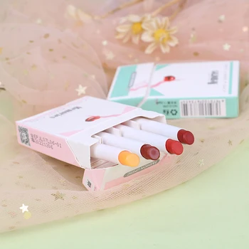 

4pcs Xixi Cigarette lipstick blue pink makeup set beans red orange cherry soft cream long lasing waterproof matte lipstick AC189