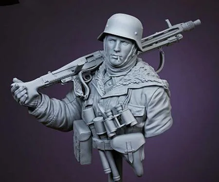 1/10 старинный воин зимой грудь с шапкой модельная фигурка из смолы наборы