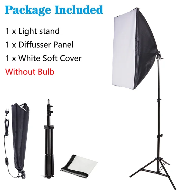 Photographic Equipment Photo Studio Photography Soft Box Kit With Triopod Video 50x70cm Softbox Photo Box With Lamp Holder E27 Tripod and Box
