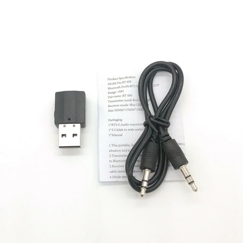 Горячая Bluetooth 5,0 аудио приемник передатчик мини стерео Bluetooth AUX 3,5 мм разъем для ТВ ПК автомобильный комплект беспроводной адаптер