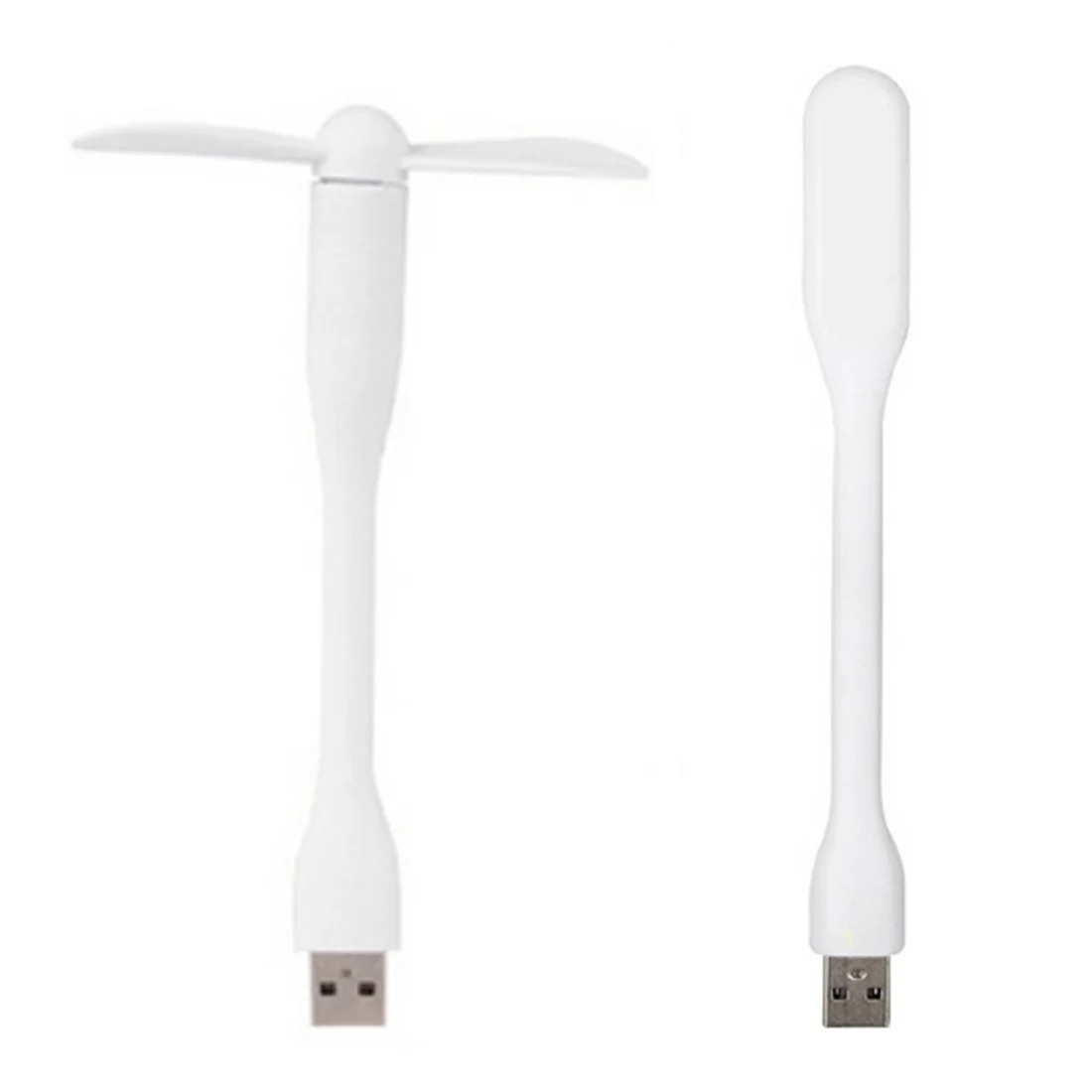 Портативный мини USB вентилятор и USB светодиодный светильник лампа для банка питания и ноутбука и компьютера - Цвет: White