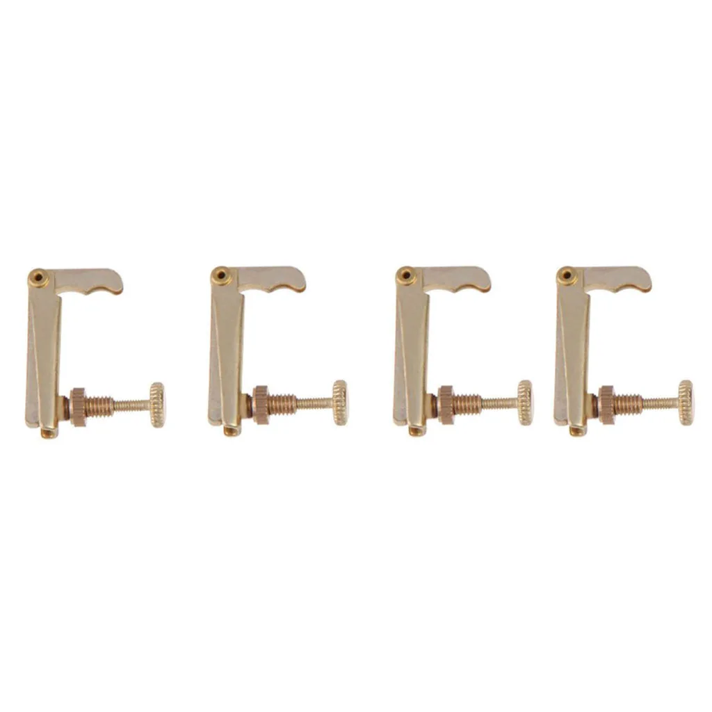 4pcs Violin Tuners Settings Golden Spare Parts For 3/4 4/4 Violin