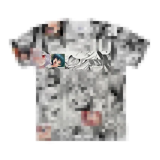 3D Ahegao Anime TShirt Sleeve Open Men 