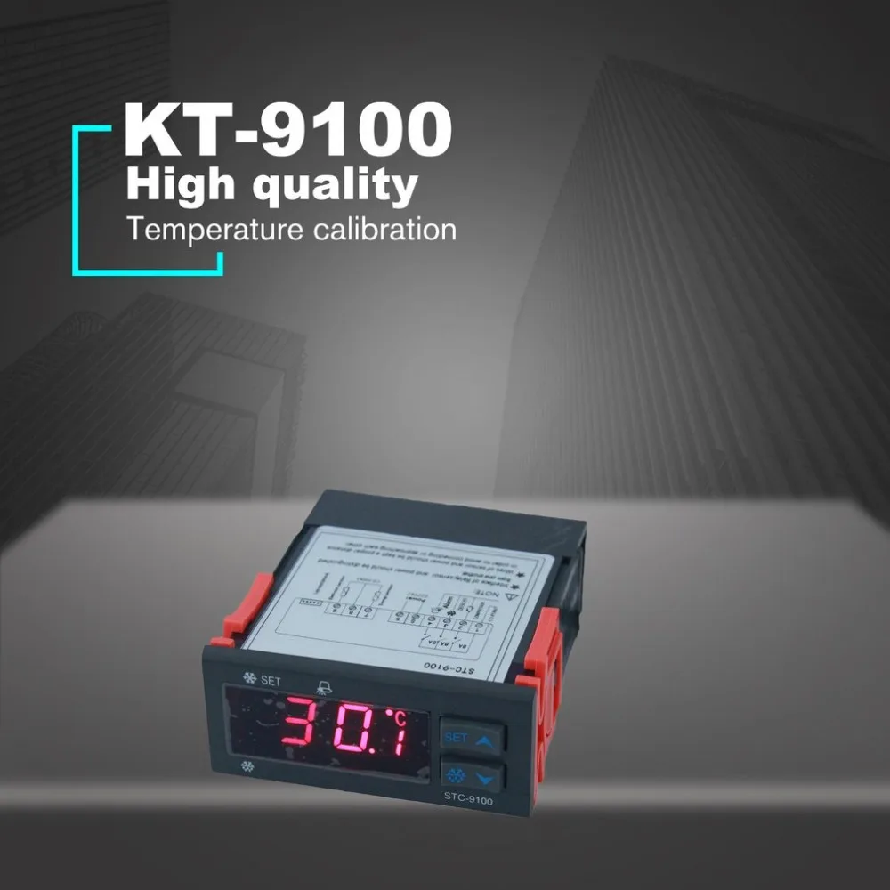 STC-9100 iIntelligent регулятор температуры холодильное размораживание сигнализация выход двойной датчик терморегулятор термометр