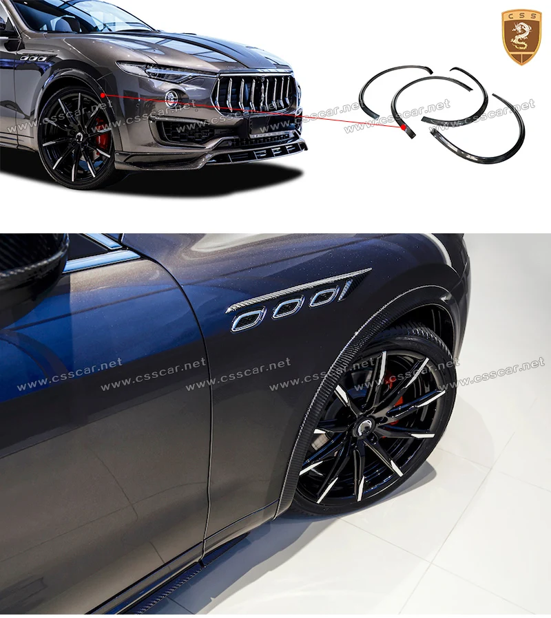 4 шт. колеса из углеродного волокна для бровей, обшивка крыла, вспышки для Maserati Levante 16-18, автомобильные аксессуары