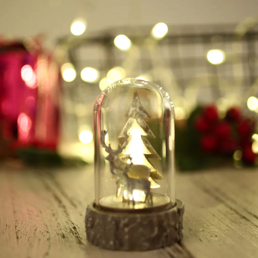 

Christmas Glass Cover Luminous Beautiful Candle Light Christmas Lampshade Gift Xmas Table Lamp Hanging Home Decoration Party