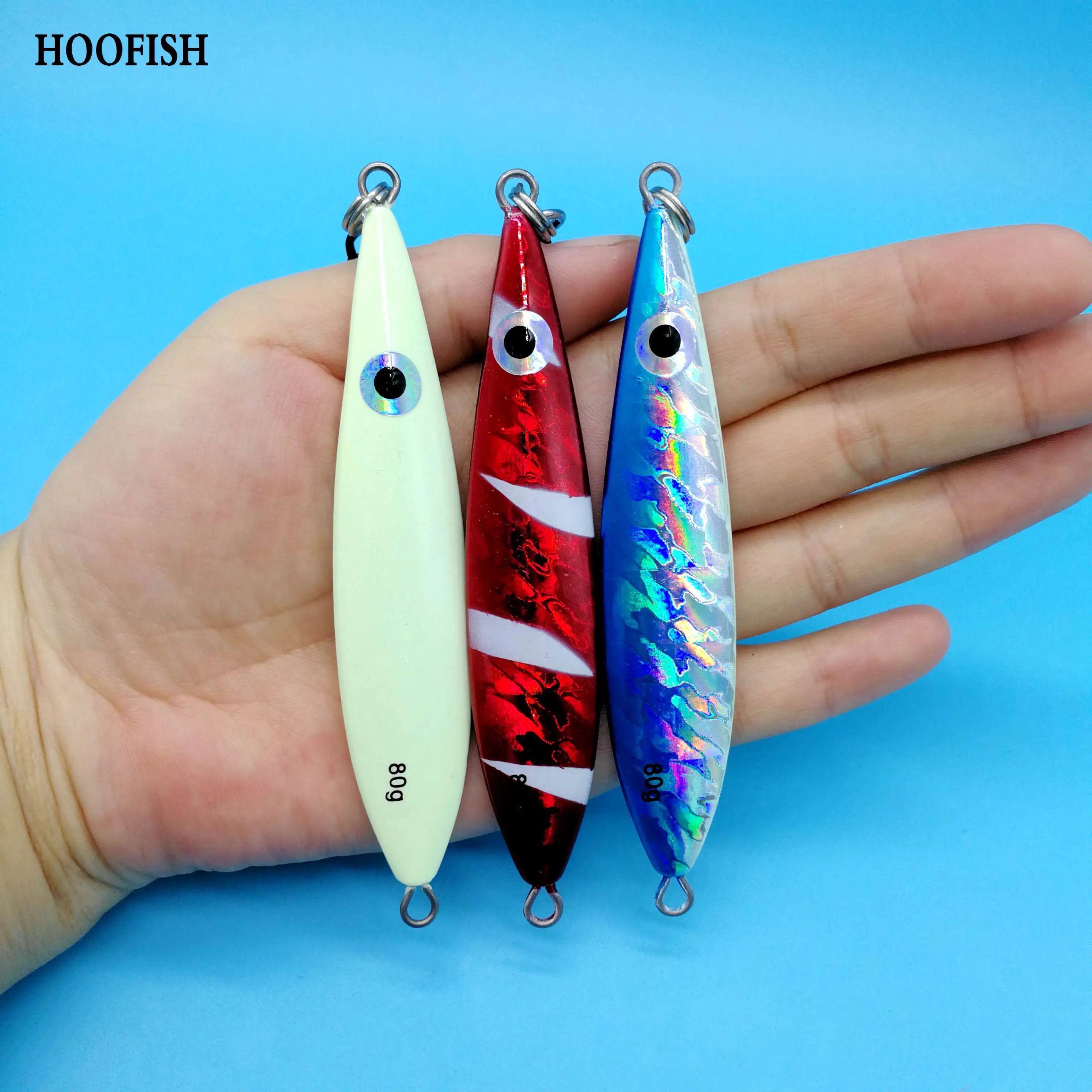 HOOFISH 3 шт./лот приманка для джиггинга в глубоком море 80 г/100 мм цвета металлическая