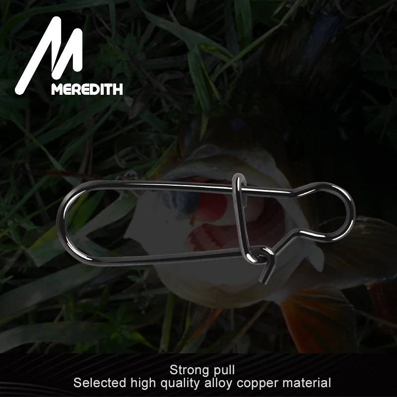 MEREDITH 50 шт. нержавеющая сталь быстрый зажим замок вращающиеся твердые кольца безопасности защелки рыболовные инструменты соединитель крюк PESCA для удаления