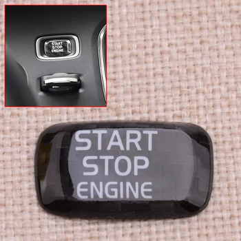 

Car Black Carbon Fiber Engine Start Stop Ignition Button Cover Cap Trim Fit For Volvo V40 V60 S60L S60 XC60 S80L