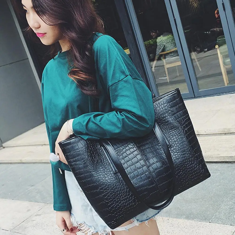 Модная женская одноцветная Большая вместительная кожаная сумка, дорожная сумка для отдыха, банкета, колледжа, прочная