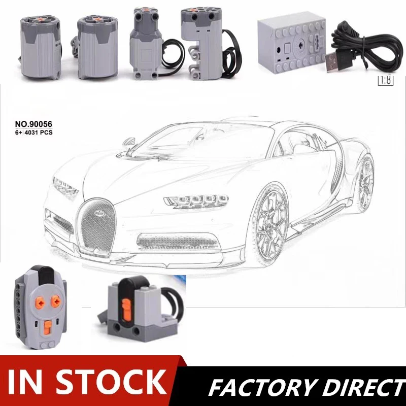 20086 90056 Technic серия bugatti Chiron синий гоночный автомобиль с мотором батарея