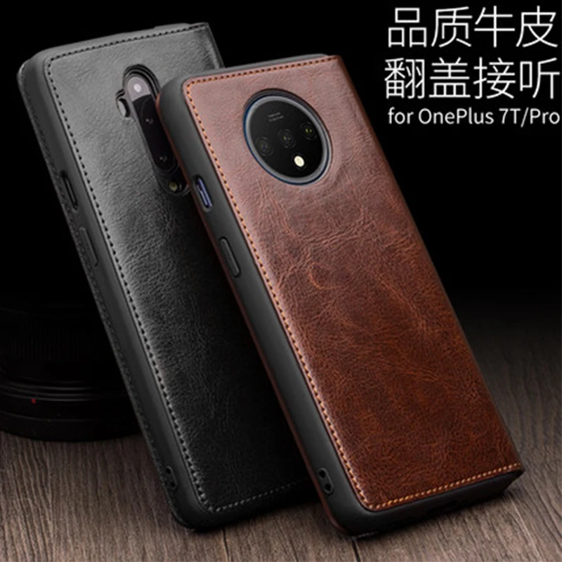 QIALINO, деловой откидной Чехол для Oneplus 7T Pro из натуральной коровьей кожи, чехол для телефона Oneplus 7T 7 TPro, тонкая защитная сумка