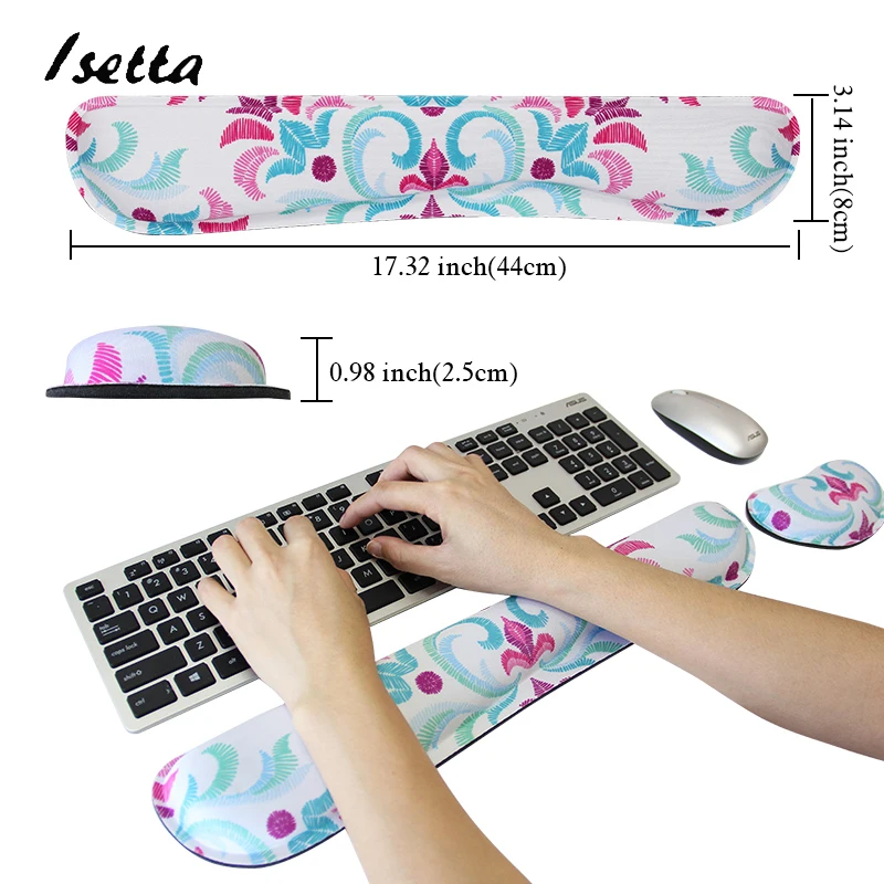 DIY   Customize Picture Logo Memory Foam Ergonomics Mouse Pad Keyboard Pad Wrist Rest Support   for Office Work