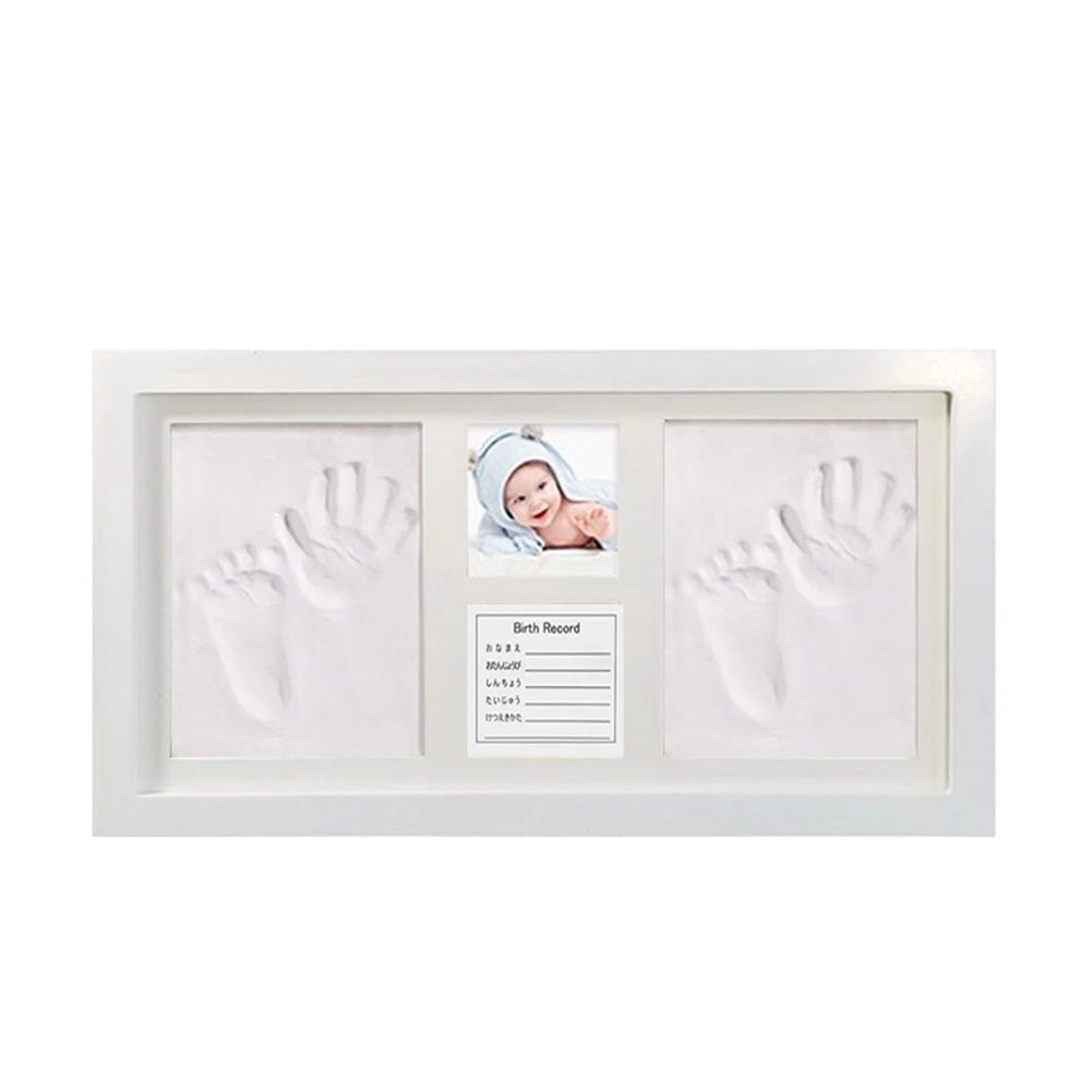 Inkpad легко наносится ребенок Handprint комплект грязевая воздушная сушка памятная глина ноги фото нетоксичный подарок деревянная рамка мягкий милый