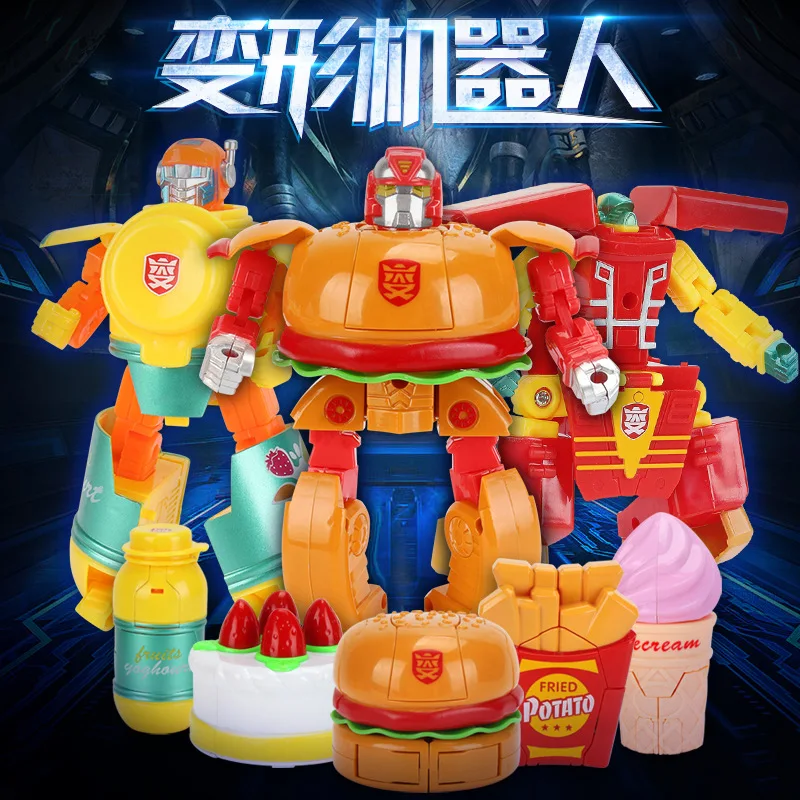 

Hamburg French Fries Jingang Deformation Robot New Style Hot Selling Children'S Educational Transformation Toy Robot