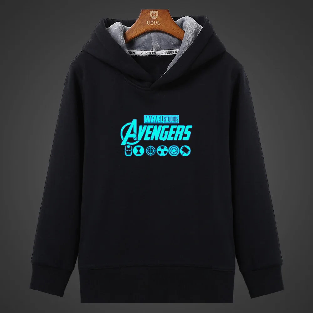 Marvel буквы Мстители флуоресцентные толстовки с капюшоном, светящийся рисунок Мужская толстовка с капюшоном Зимние флисовые Теплые Топы унисекс размера плюс Coa - Цвет: 05