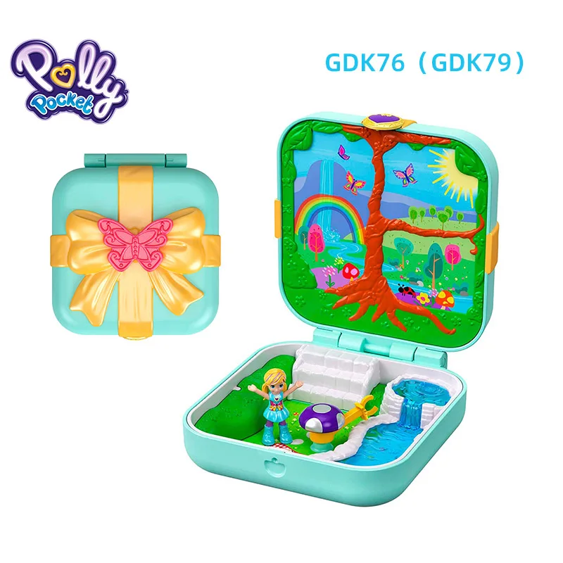 Оригинальная карманная кукла Mattel Polly, скрытый мир, мини-сцена, домашние игрушки для девочек, для детей, Русалочка, детская игрушка, матрешки, куклы - Цвет: GDK79