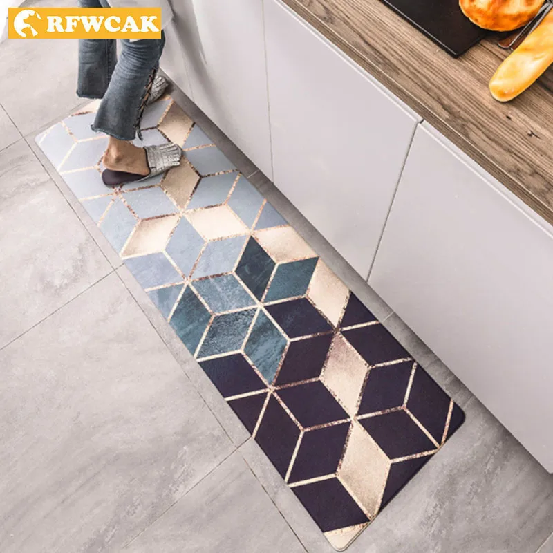 RFWCAK Kitchen Carpets PVC Leather Floor Mats Large Floor Carpets
Doormats Bedroom Tatami Waterproof Oilproof Kitchen Rugs
