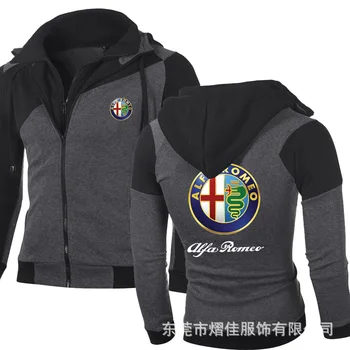 

Alfa Romeo Hoodie Sports Outdoor Casual Jacket Double Zipper Hoodie Cotton Motorcycle Triumph Logo Sportswear Sweatshirts T